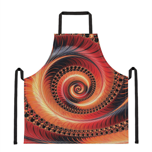 Orange Fractal Print Apron
