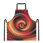 Orange Fractal Print Apron