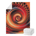 Orange Fractal Print Blanket