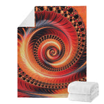 Orange Fractal Print Blanket