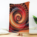 Orange Fractal Print Blanket
