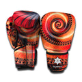 Orange Fractal Print Boxing Gloves