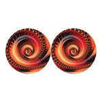 Orange Fractal Print Car Coasters