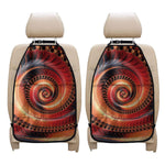 Orange Fractal Print Car Seat Organizers