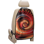 Orange Fractal Print Car Seat Organizers
