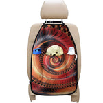 Orange Fractal Print Car Seat Organizers