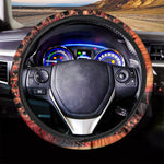 Orange Fractal Print Car Steering Wheel Cover