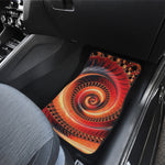 Orange Fractal Print Front and Back Car Floor Mats