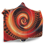 Orange Fractal Print Hooded Blanket