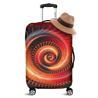 Orange Fractal Print Luggage Cover
