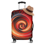 Orange Fractal Print Luggage Cover