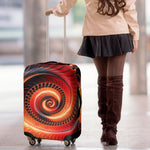 Orange Fractal Print Luggage Cover