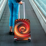 Orange Fractal Print Luggage Cover