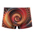Orange Fractal Print Men's Boxer Briefs