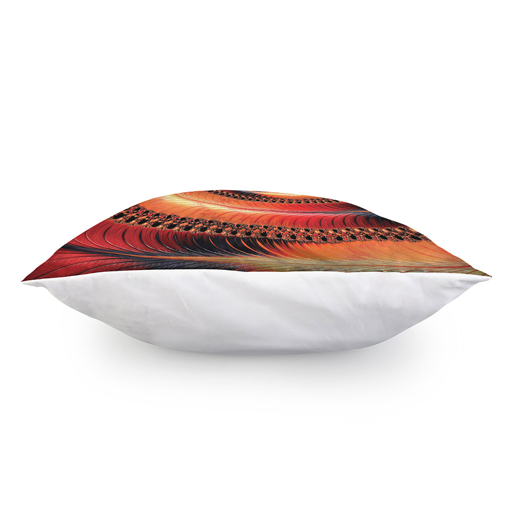 Orange Fractal Print Pillow Cover