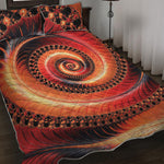 Orange Fractal Print Quilt Bed Set