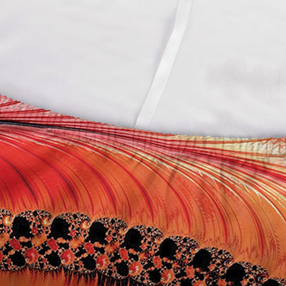 Orange Fractal Print Sofa Cover