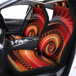 Orange Fractal Print Universal Fit Car Seat Covers