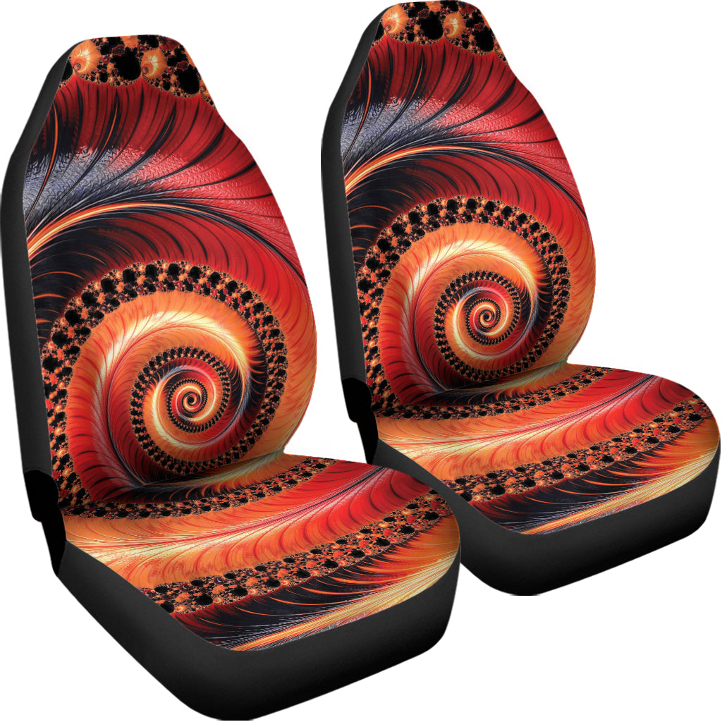 Orange Fractal Print Universal Fit Car Seat Covers