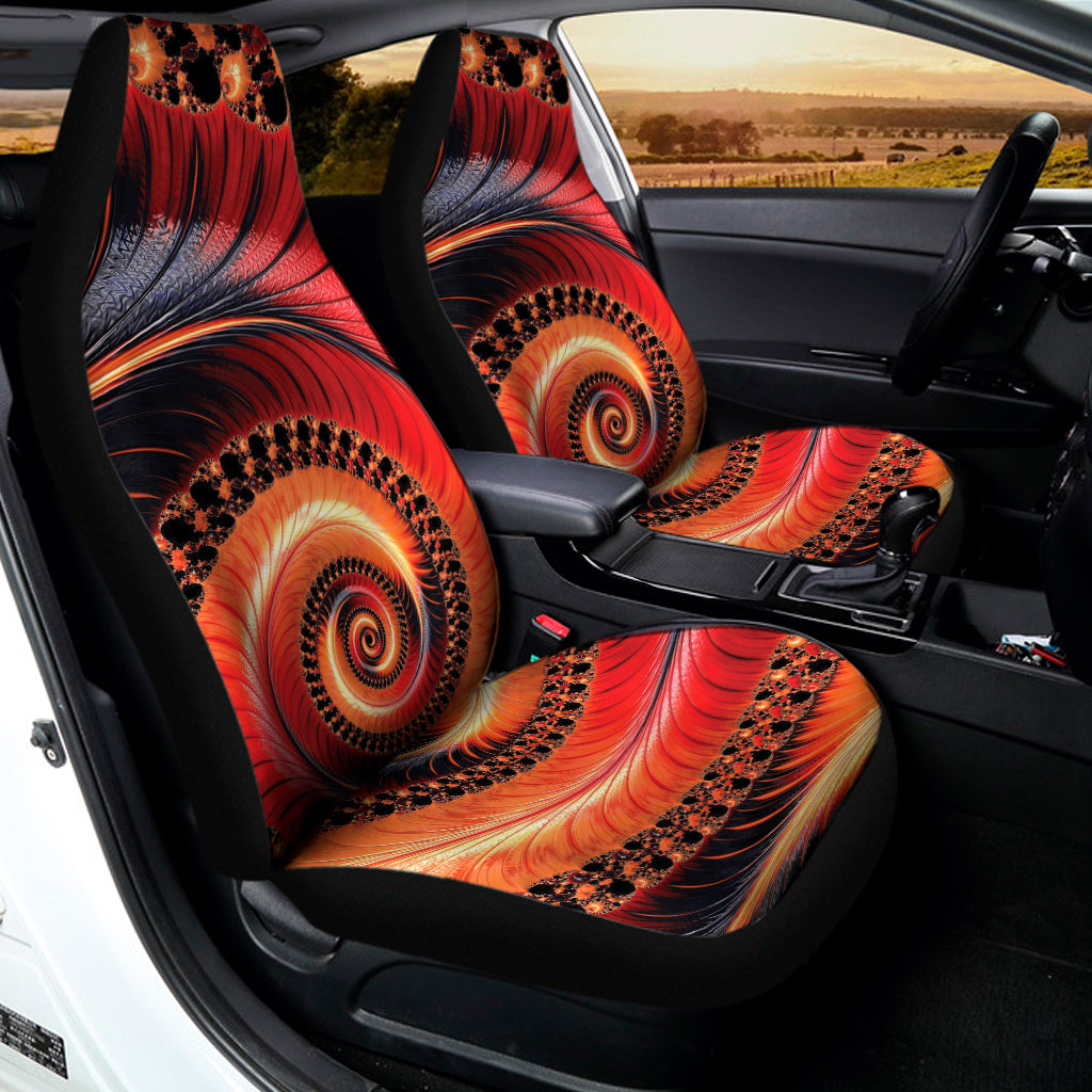Orange Fractal Print Universal Fit Car Seat Covers