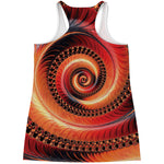 Orange Fractal Print Women's Racerback Tank Top
