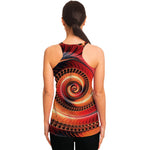 Orange Fractal Print Women's Racerback Tank Top