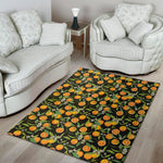 Orange Fruit Pattern Print Area Rug
