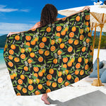 Orange Fruit Pattern Print Beach Sarong Wrap