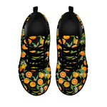 Orange Fruit Pattern Print Black Sneakers