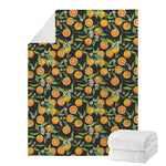 Orange Fruit Pattern Print Blanket
