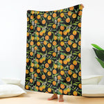 Orange Fruit Pattern Print Blanket
