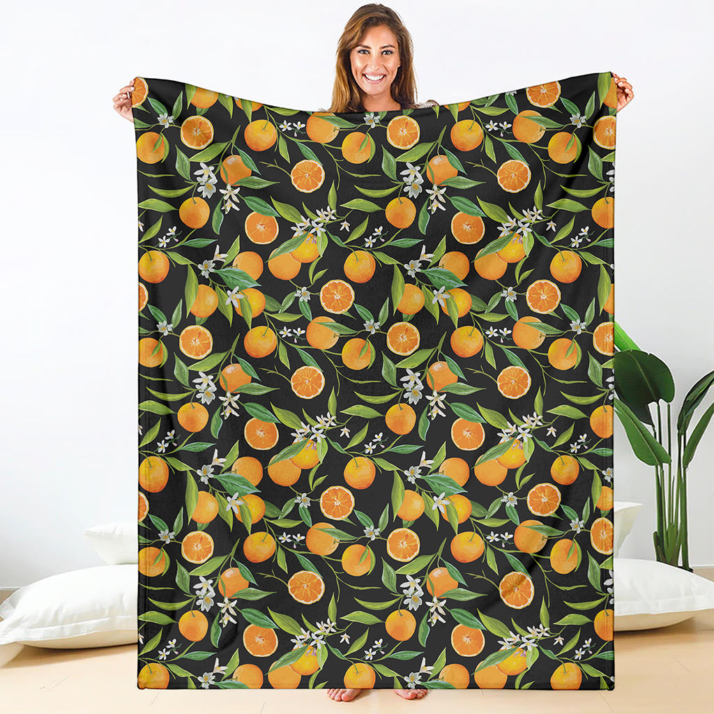 Orange Fruit Pattern Print Blanket