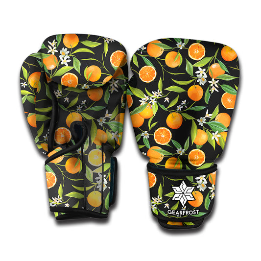 Orange Fruit Pattern Print Boxing Gloves