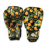 Orange Fruit Pattern Print Boxing Gloves