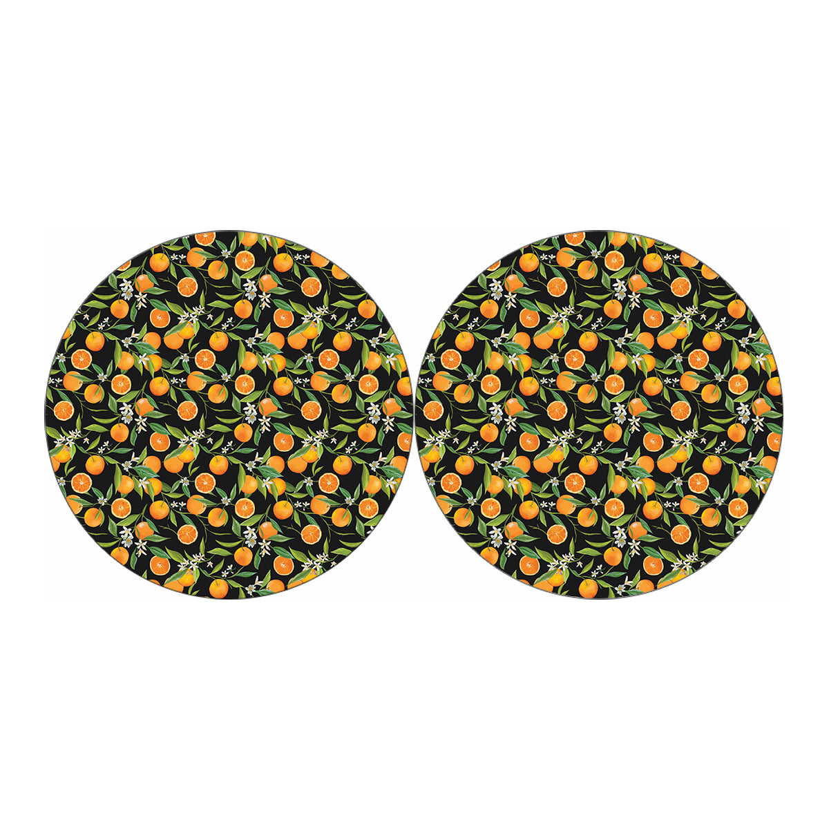 Orange Fruit Pattern Print Car Coasters