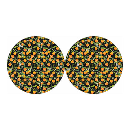 Orange Fruit Pattern Print Car Coasters