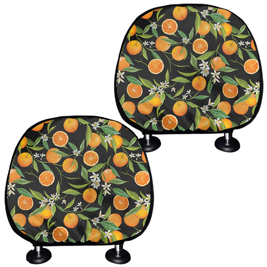 Orange Fruit Pattern Print Car Headrest Covers