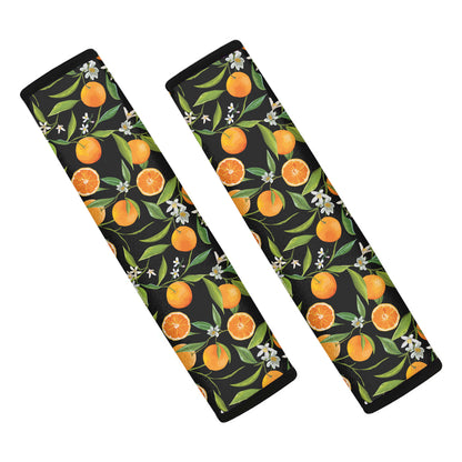 Orange Fruit Pattern Print Car Seat Belt Covers