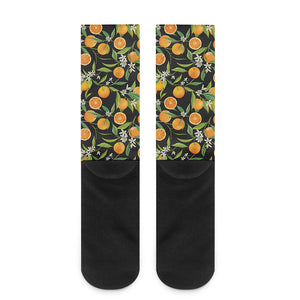 Orange Fruit Pattern Print Crew Socks