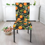 Orange Fruit Pattern Print Dining Chair Slipcover