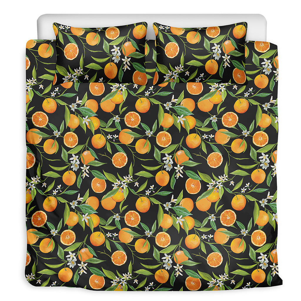 Orange Fruit Pattern Print Duvet Cover Bedding Set