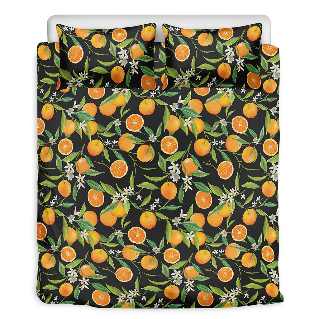 Orange Fruit Pattern Print Duvet Cover Bedding Set