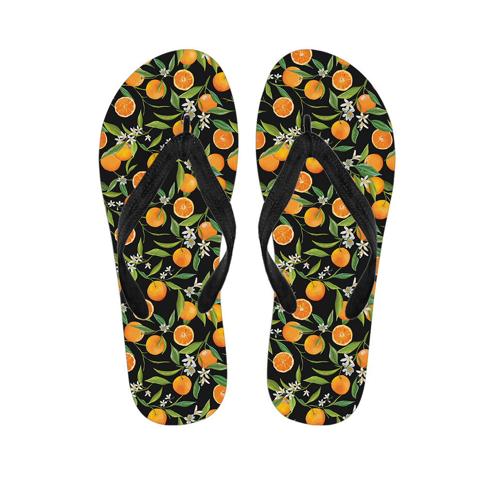 Orange Fruit Pattern Print Flip Flops