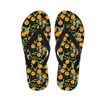 Orange Fruit Pattern Print Flip Flops