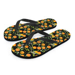 Orange Fruit Pattern Print Flip Flops