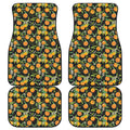 Orange Fruit Pattern Print Front and Back Car Floor Mats