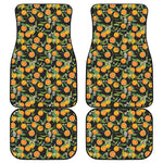 Orange Fruit Pattern Print Front and Back Car Floor Mats