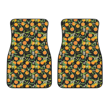 Orange Fruit Pattern Print Front Car Floor Mats