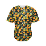 Orange Fruit Pattern Print Men's Baseball Jersey