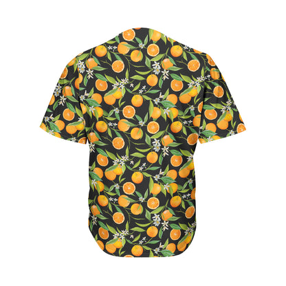 Orange Fruit Pattern Print Men's Baseball Jersey